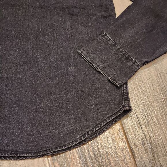 🔸️NWT Levi's Black Ultimate Snap Buttoned Western Long Sleeve Top Large - Picture 11 of 12